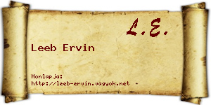 Leeb Ervin névjegykártya