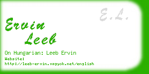 ervin leeb business card